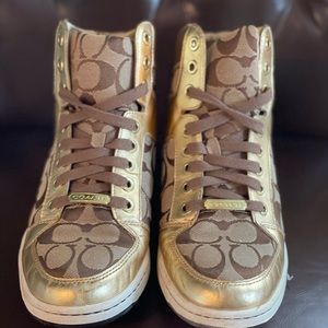 Authentic Coach & Beige Monogram Sneakers